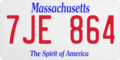 MA license plate 7JE864