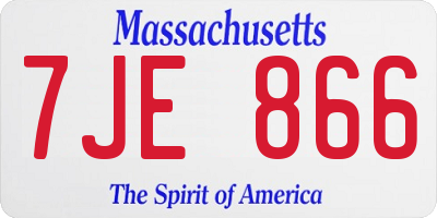 MA license plate 7JE866