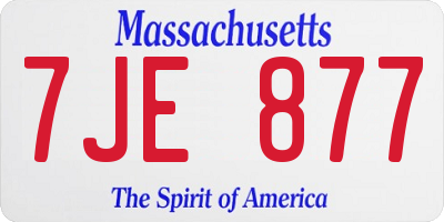 MA license plate 7JE877