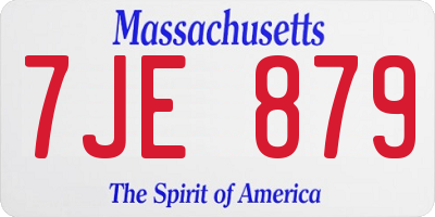 MA license plate 7JE879
