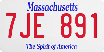 MA license plate 7JE891