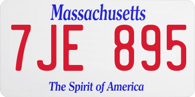 MA license plate 7JE895