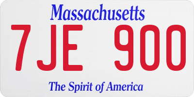 MA license plate 7JE900