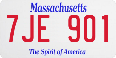 MA license plate 7JE901