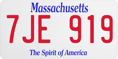 MA license plate 7JE919