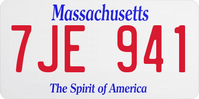 MA license plate 7JE941