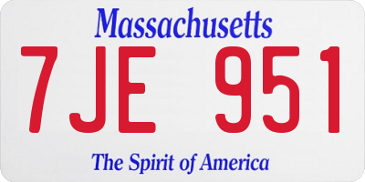 MA license plate 7JE951