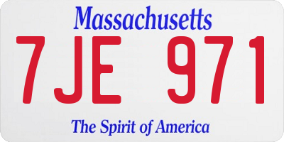 MA license plate 7JE971