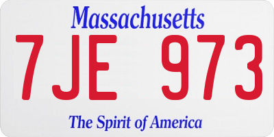 MA license plate 7JE973