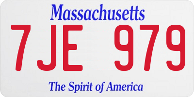 MA license plate 7JE979