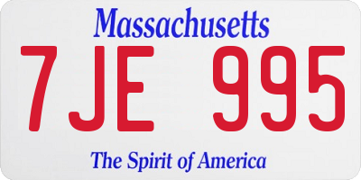MA license plate 7JE995