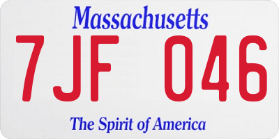 MA license plate 7JF046