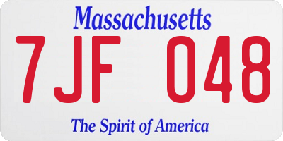 MA license plate 7JF048