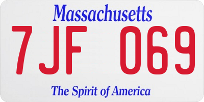 MA license plate 7JF069