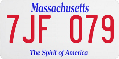 MA license plate 7JF079