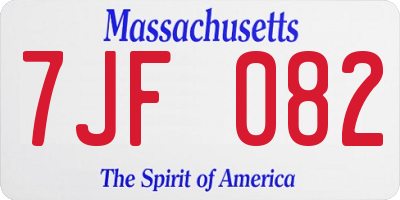 MA license plate 7JF082