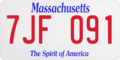 MA license plate 7JF091