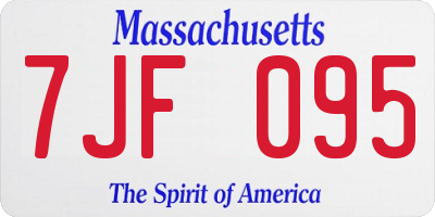 MA license plate 7JF095