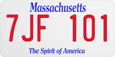 MA license plate 7JF101