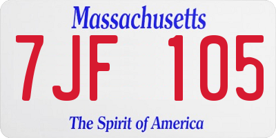 MA license plate 7JF105