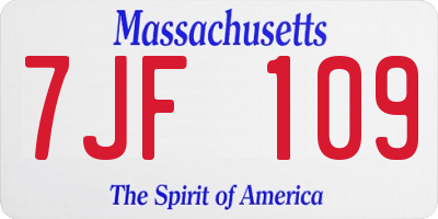 MA license plate 7JF109