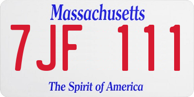 MA license plate 7JF111