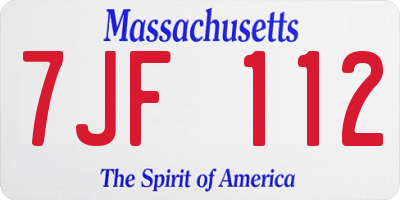 MA license plate 7JF112