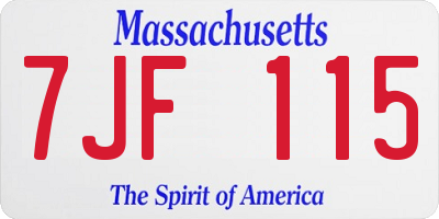 MA license plate 7JF115