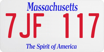 MA license plate 7JF117