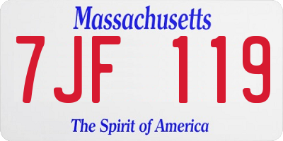 MA license plate 7JF119