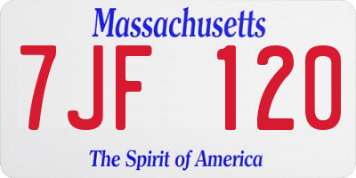 MA license plate 7JF120