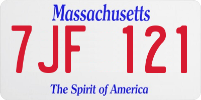 MA license plate 7JF121