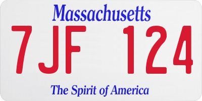 MA license plate 7JF124