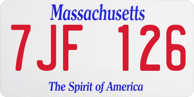 MA license plate 7JF126