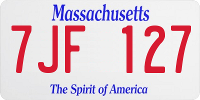 MA license plate 7JF127