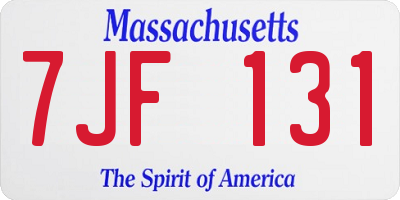 MA license plate 7JF131