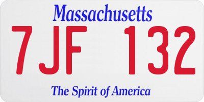 MA license plate 7JF132