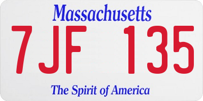 MA license plate 7JF135