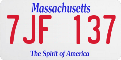 MA license plate 7JF137