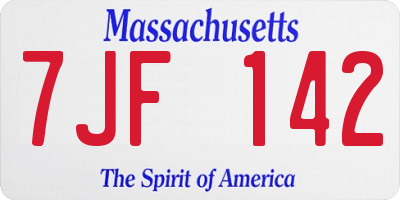 MA license plate 7JF142