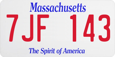 MA license plate 7JF143