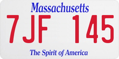 MA license plate 7JF145
