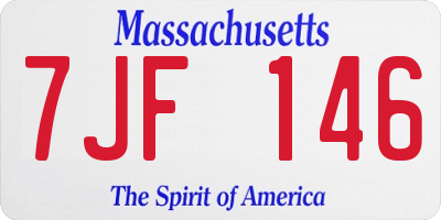 MA license plate 7JF146