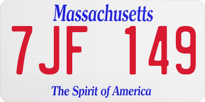 MA license plate 7JF149