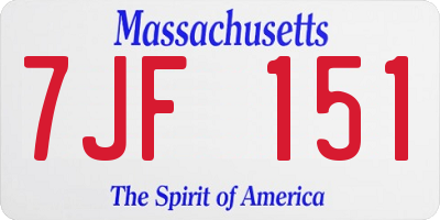 MA license plate 7JF151