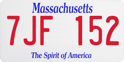 MA license plate 7JF152