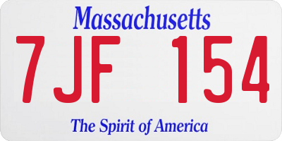 MA license plate 7JF154