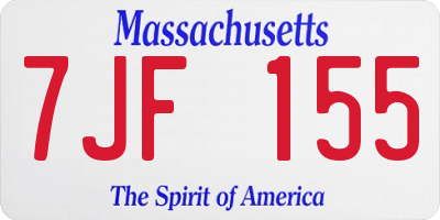 MA license plate 7JF155