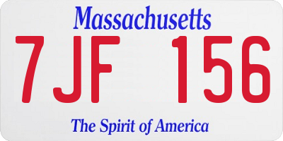 MA license plate 7JF156