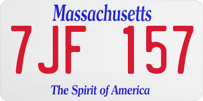 MA license plate 7JF157
